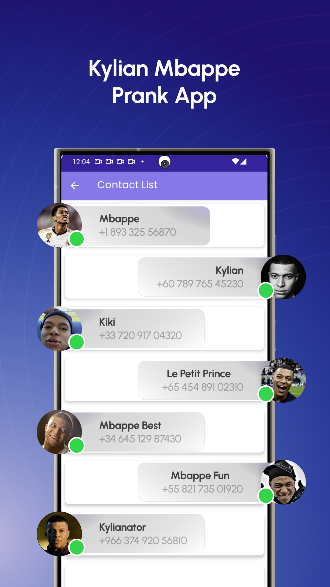 اسکرین شات 3 برنامه Mbappe Fake Video Call, Chat