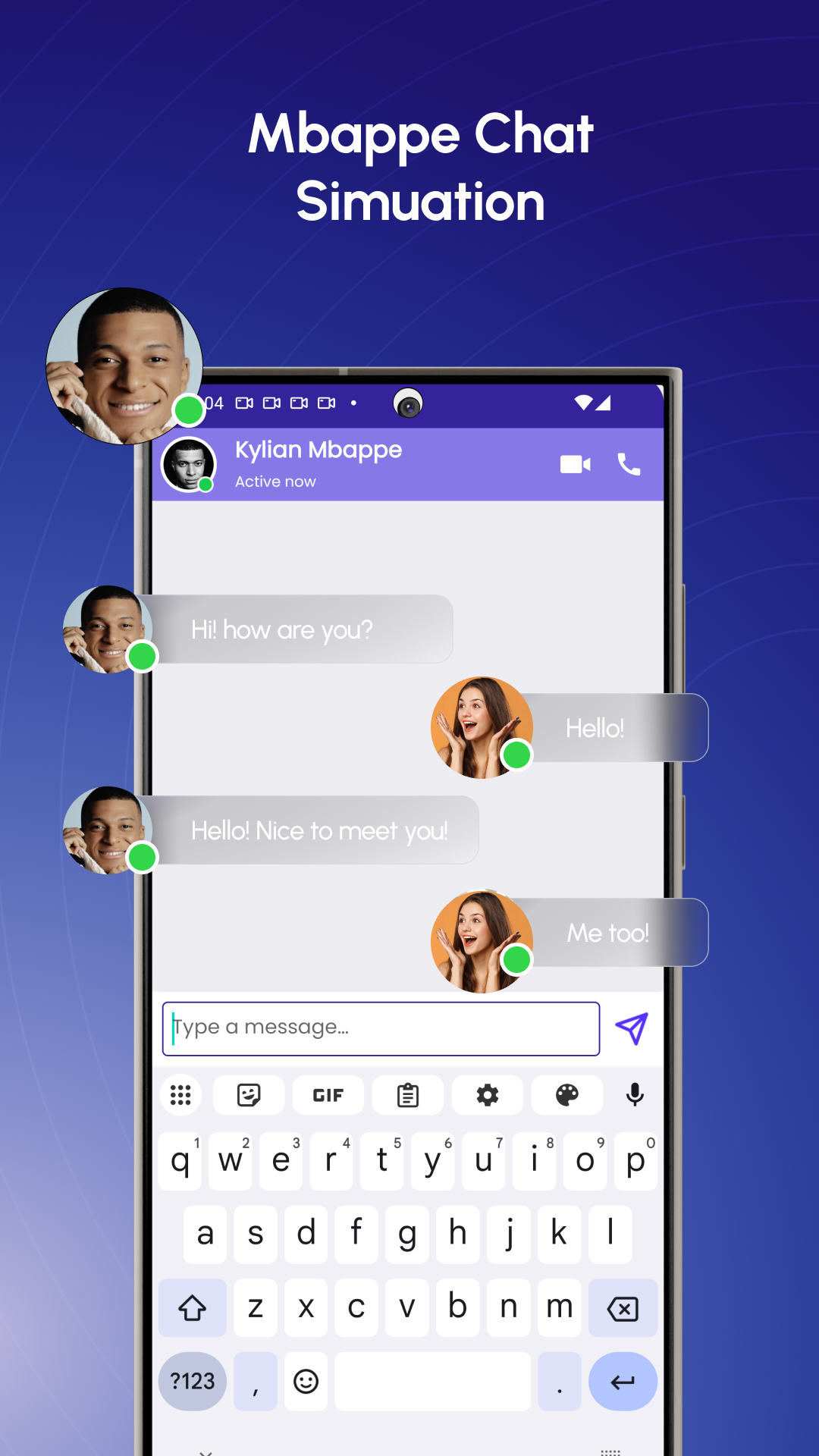 اسکرین شات 5 برنامه Mbappe Fake Video Call, Chat