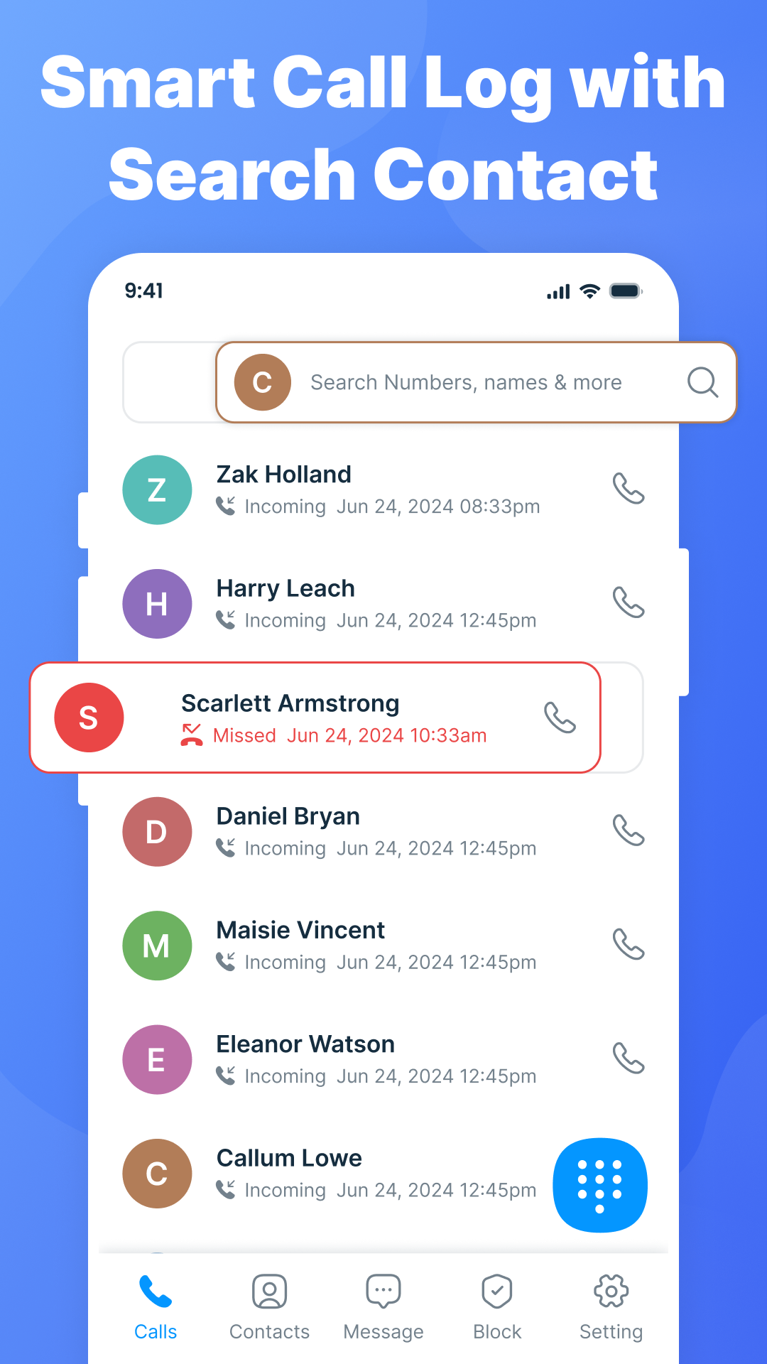 اسکرین شات 4 برنامه Caller Id: Dialer, SMS & Block