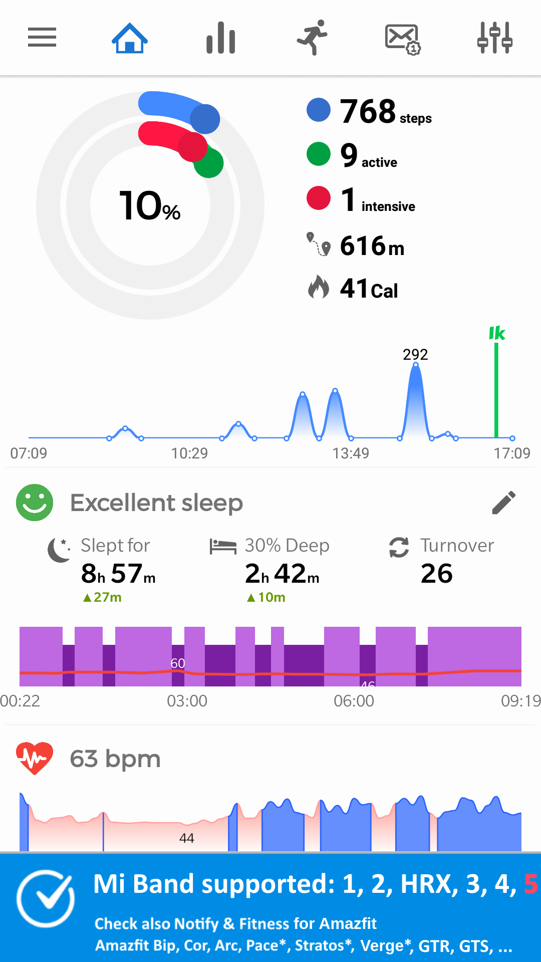 اسکرین شات 1 برنامه Notify for Mi Band 1-7 (Old)