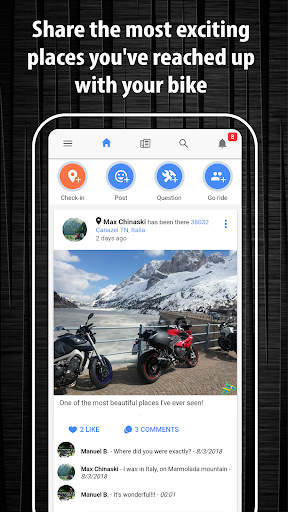 اسکرین شات 1 برنامه Dna Moto - the bikers network