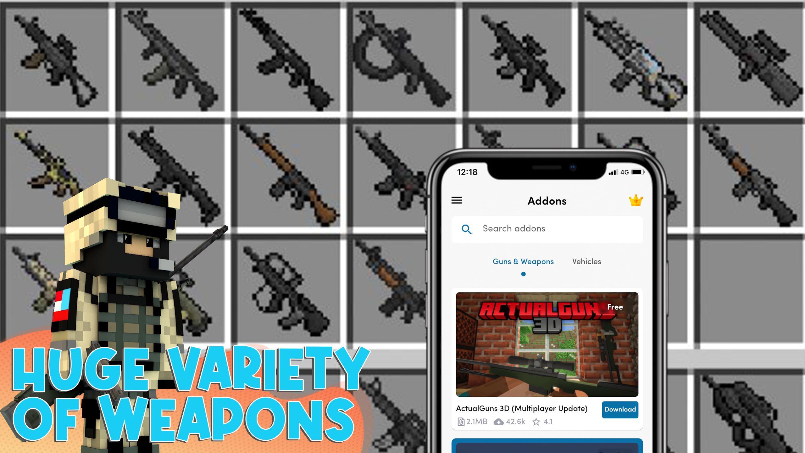 اسکرین شات 2 برنامه Gun Mods for Minecraft Weapons