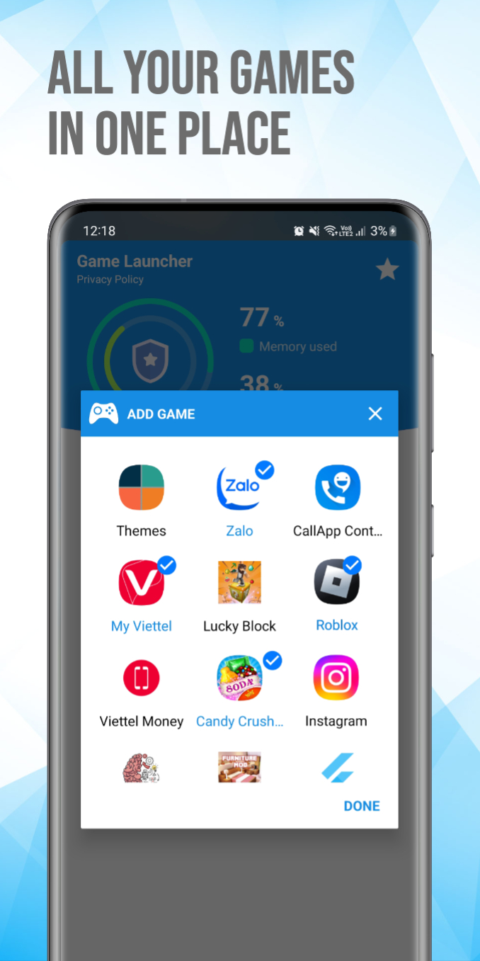 اسکرین شات 3 برنامه Game Launcher: Gaming Hub App