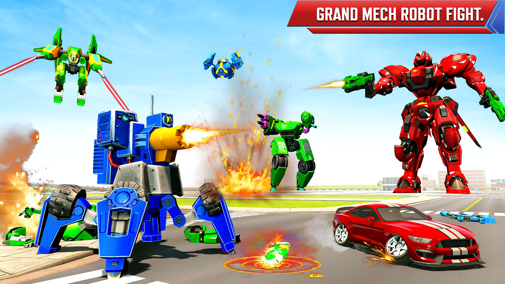 اسکرین شات 4 بازی Flying Truck - Robot Car Game