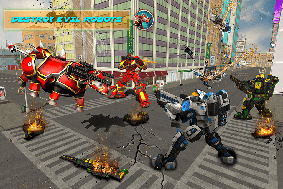 اسکرین شات 5 بازی Rhino Robot Car Transform Game