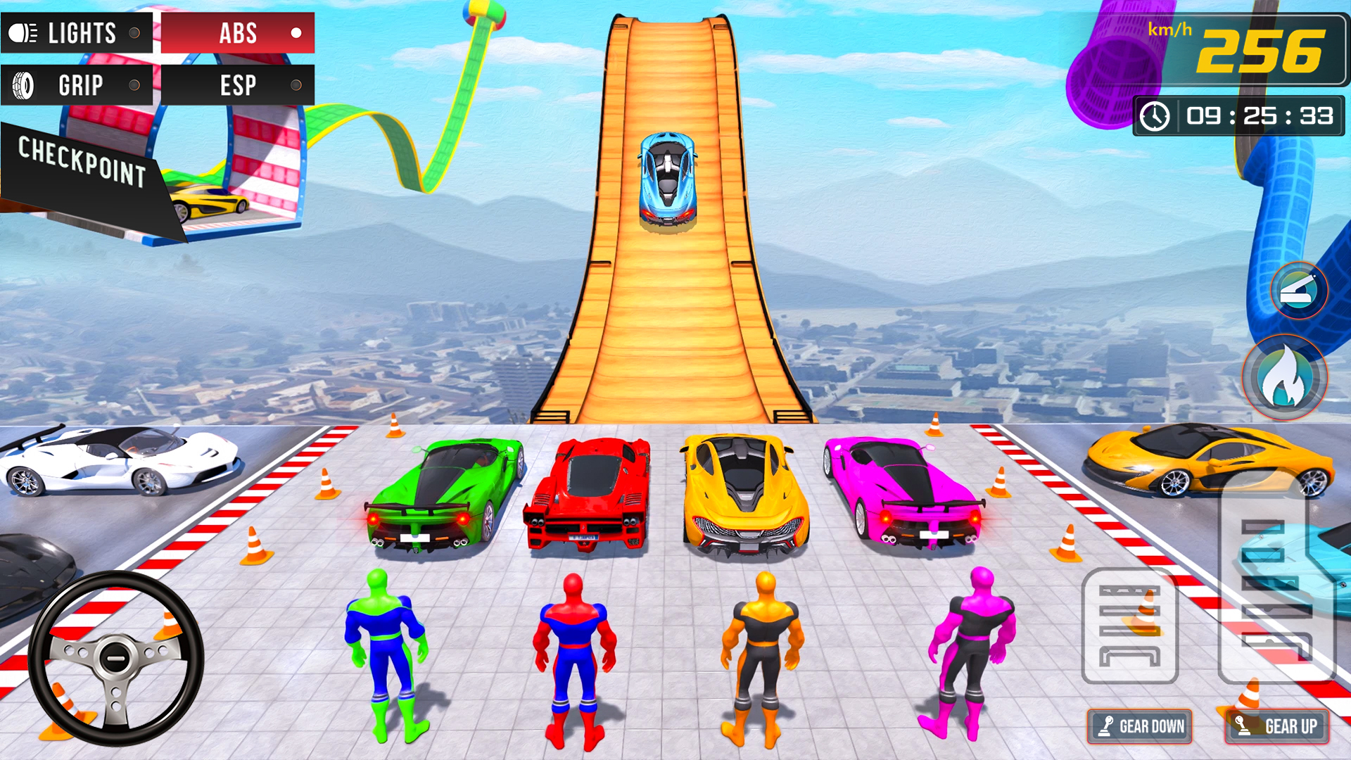 اسکرین شات 2 بازی Superhero Car Stunt Mega Ramps