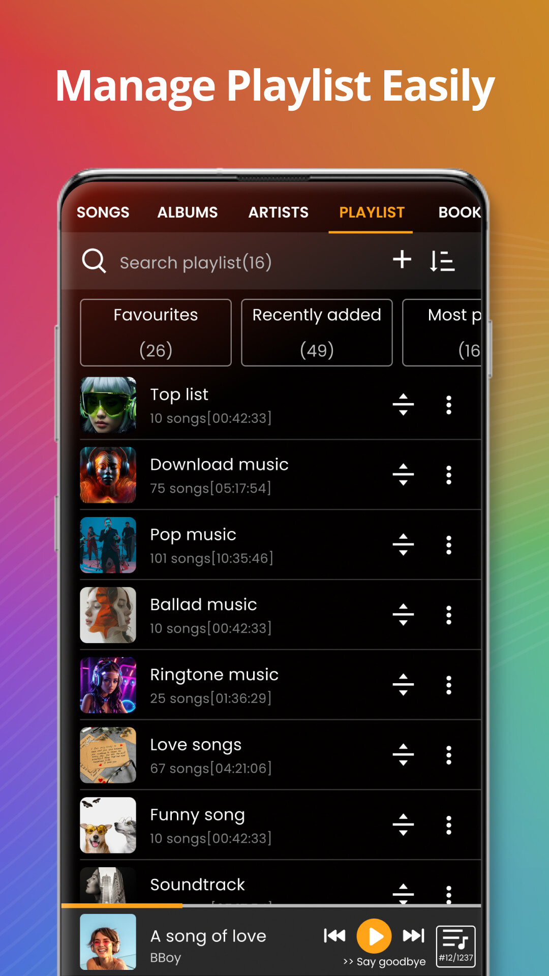 اسکرین شات 2 برنامه Music player