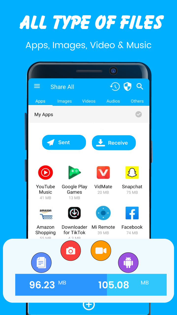 اسکرین شات 1 برنامه Shareall: File Transfer, Share
