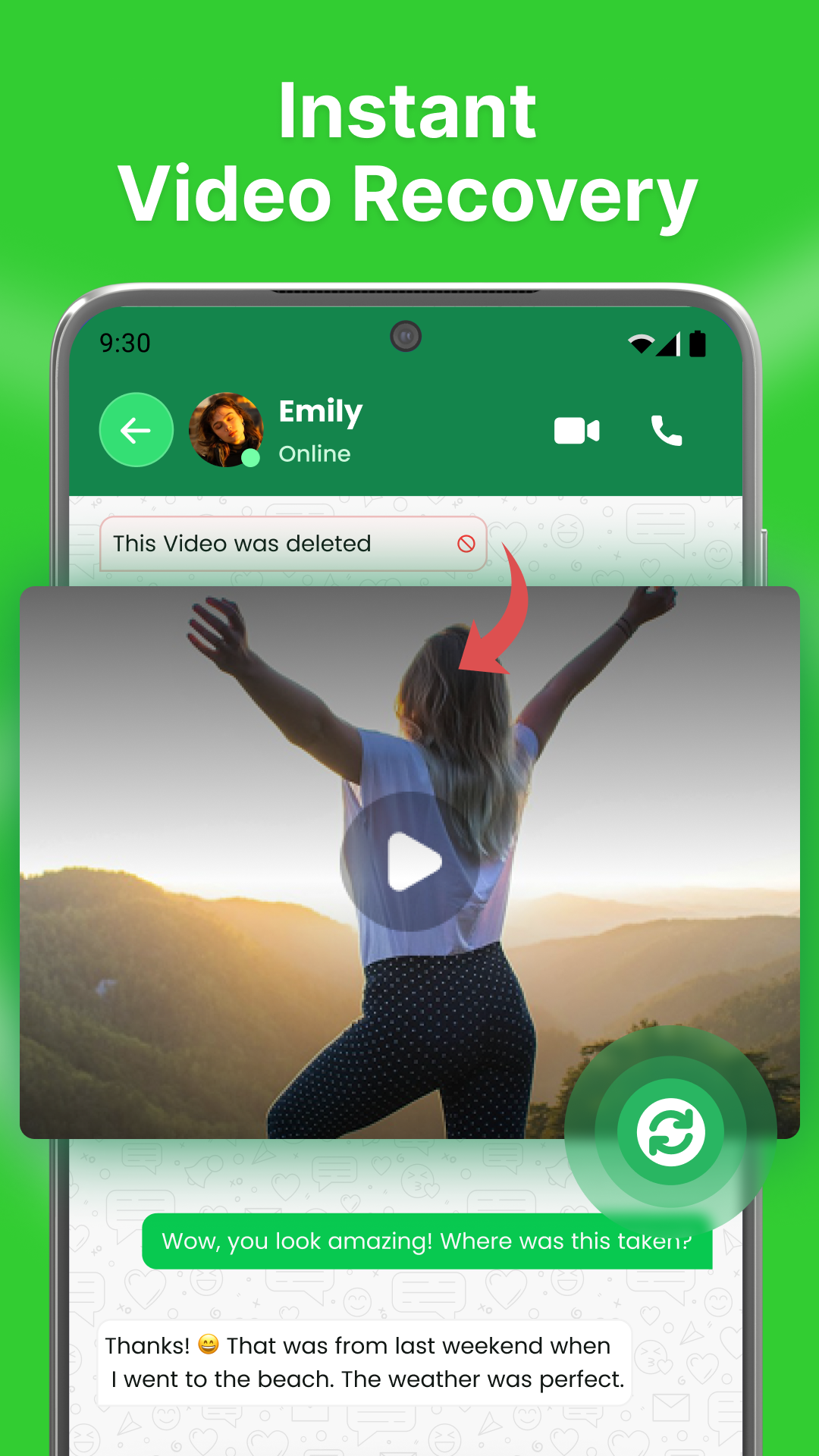 اسکرین شات 4 برنامه Recover Deleted Messages App