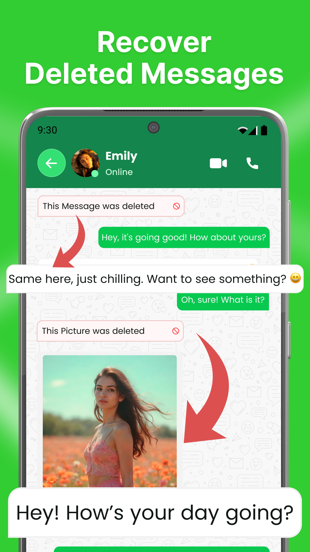 اسکرین شات 1 برنامه Recover Deleted Messages App