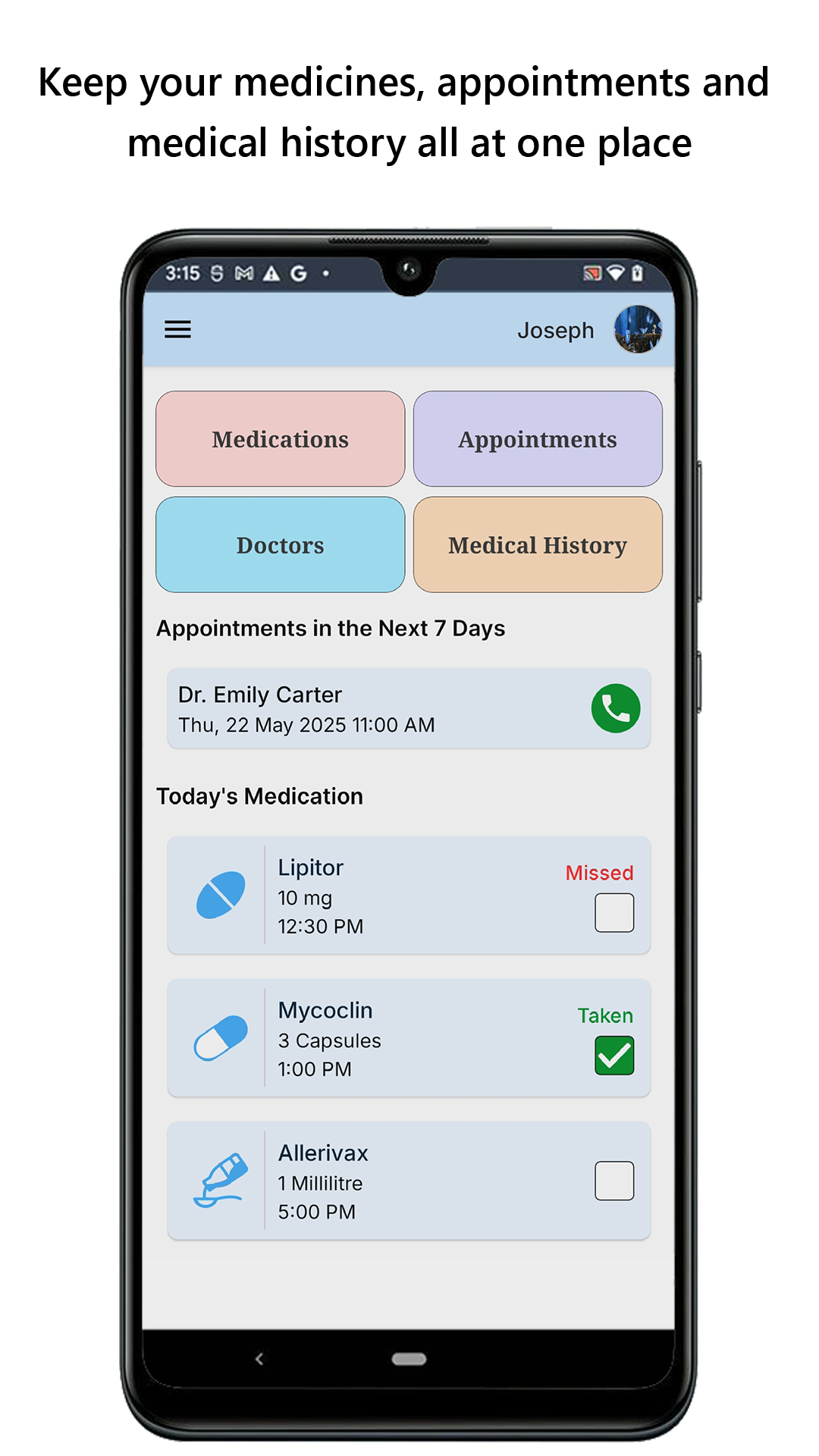 اسکرین شات 1 برنامه Medical Reminder