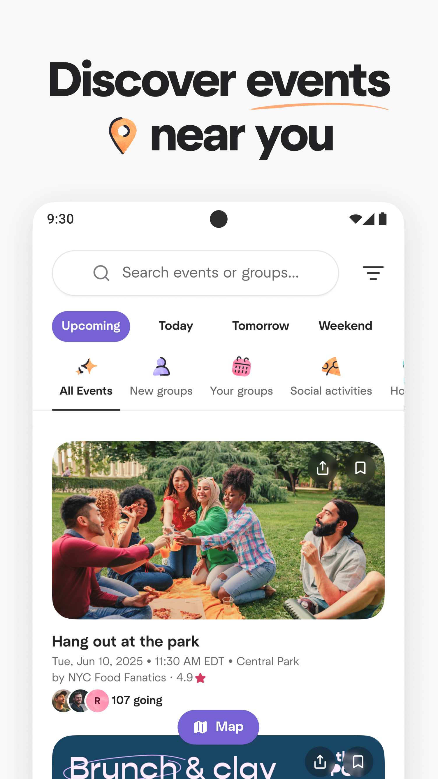 اسکرین شات 2 برنامه Meetup: Social Events & Groups
