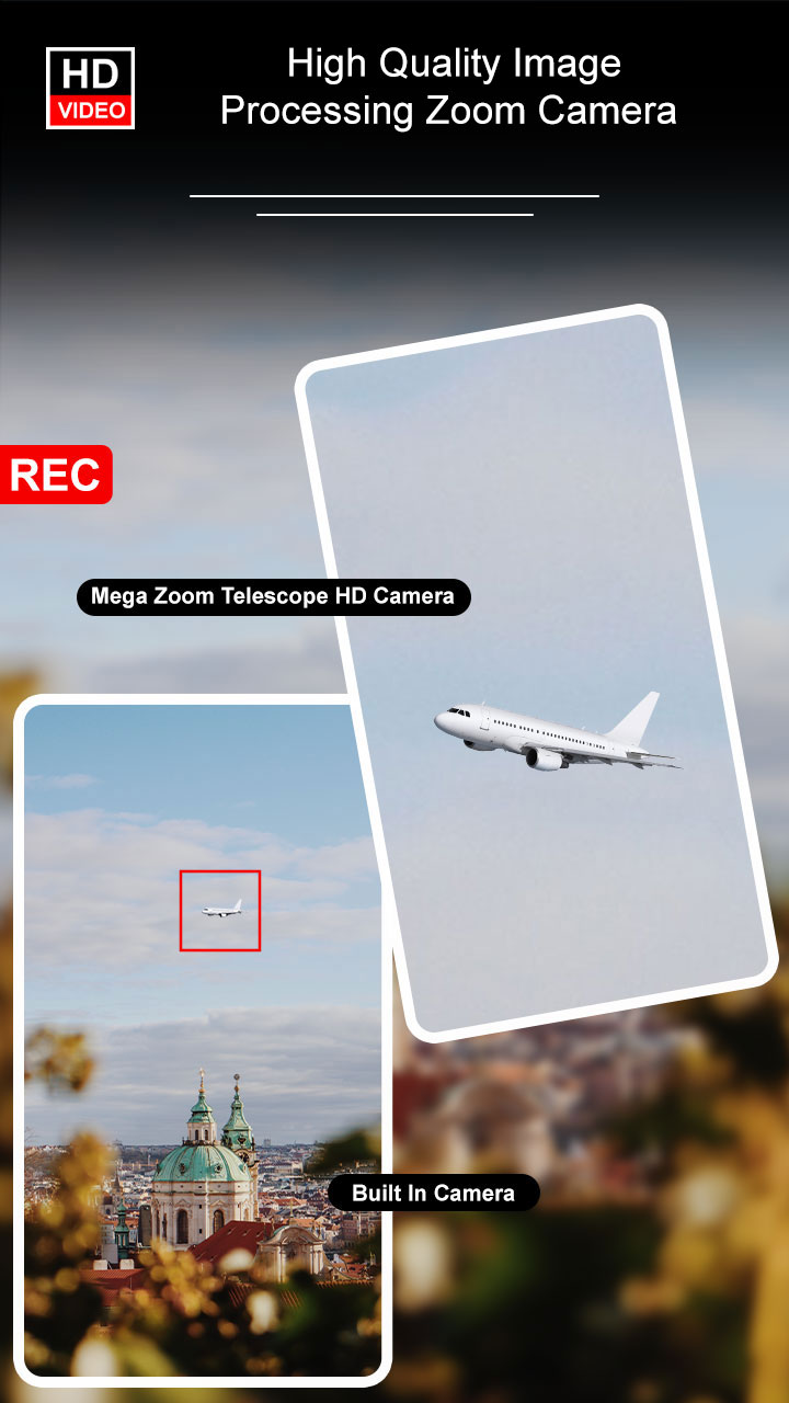 اسکرین شات 1 برنامه Mega Zoom Telescope HD Camera