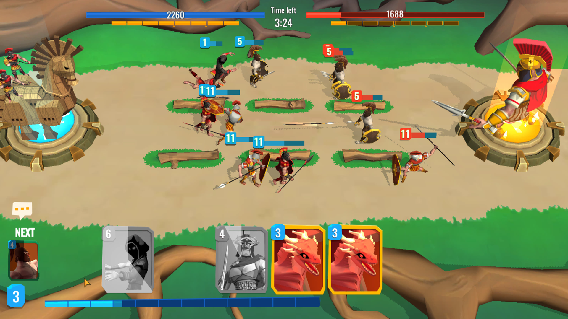 اسکرین شات 3 بازی Trojan War: Castle Clash Cards