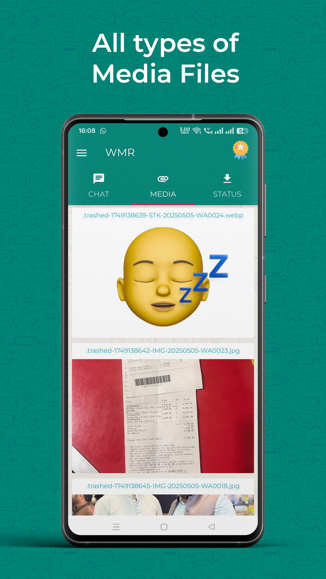 اسکرین شات 5 برنامه Recover Deleted Messages - WMR