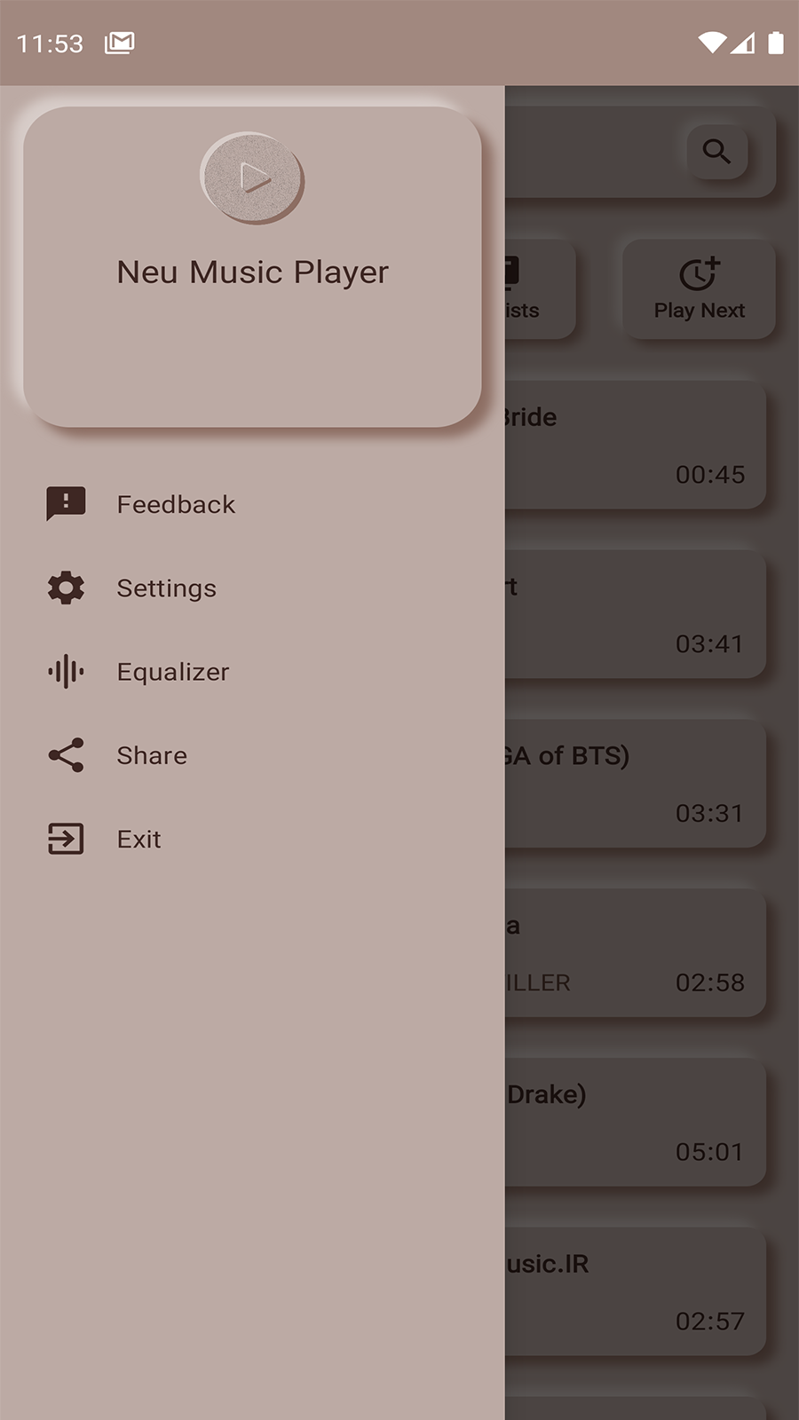اسکرین شات 2 برنامه نئو موزیک پلیر