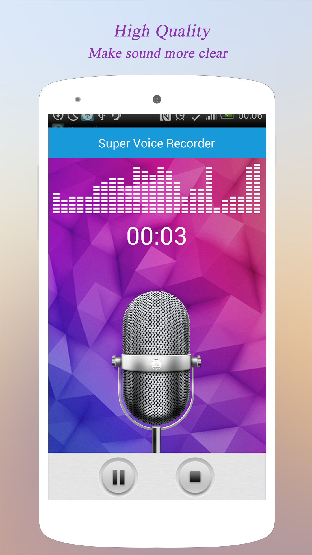 اسکرین شات 1 برنامه Super Voice Recorder