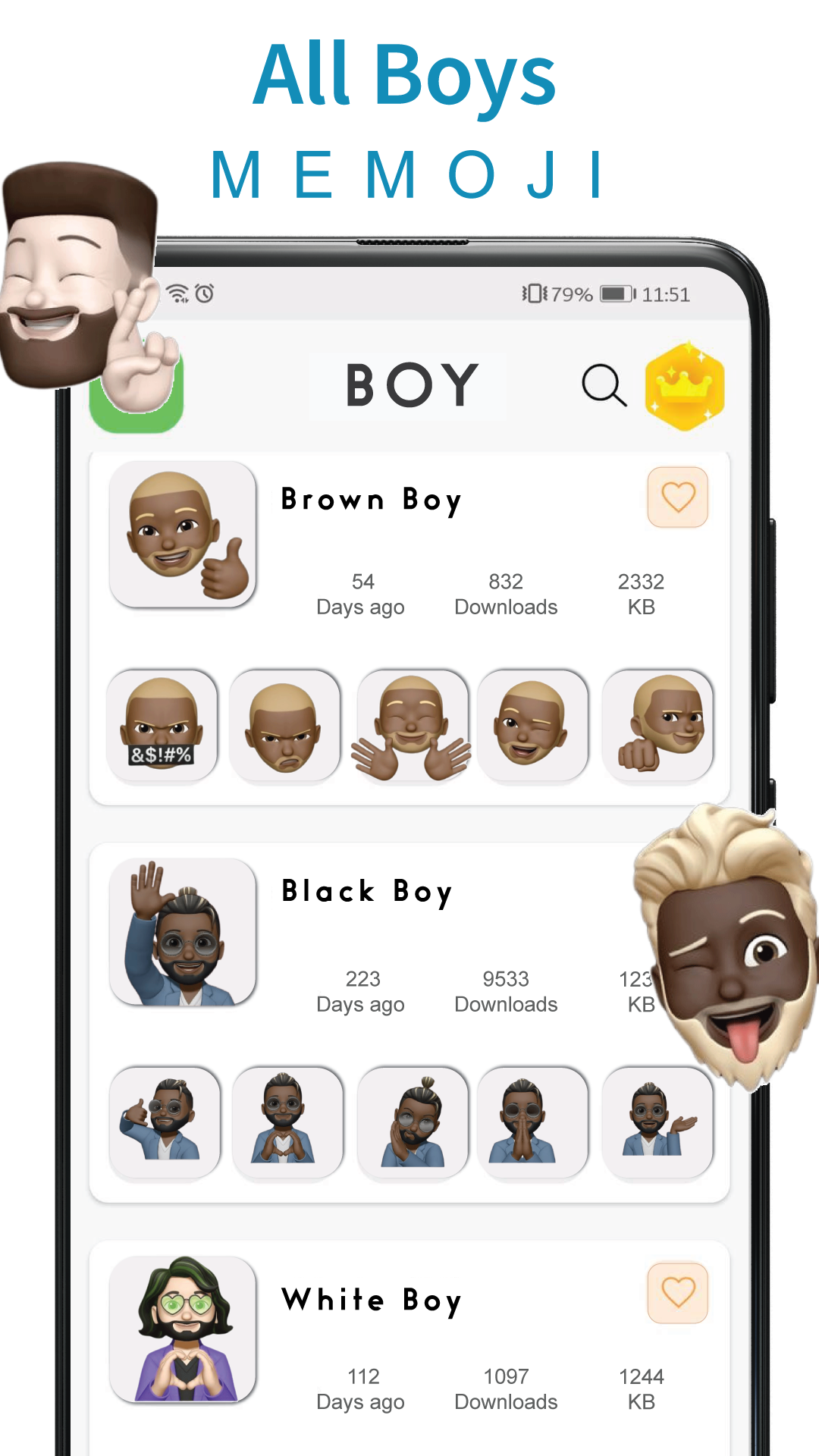 اسکرین شات 6 برنامه Memoji stickers for WhatsApp