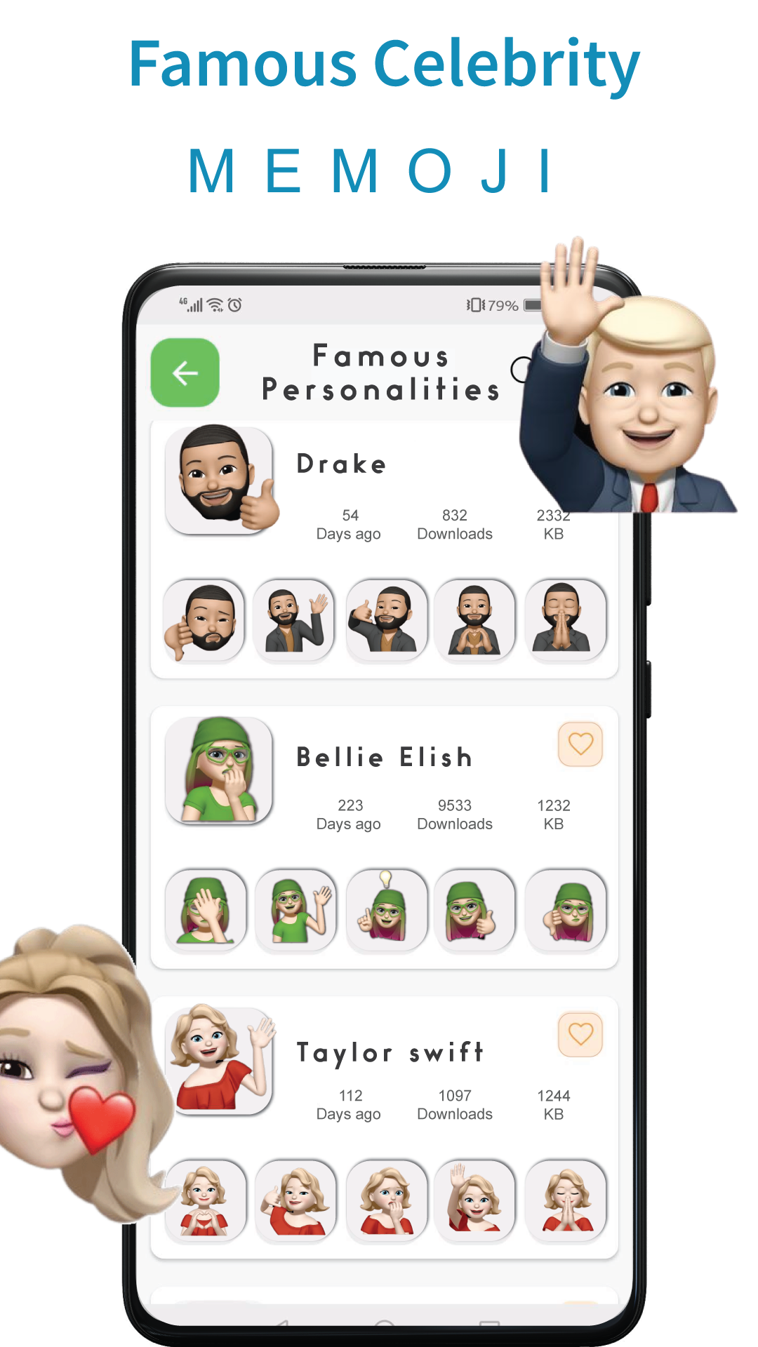 اسکرین شات 4 برنامه Memoji stickers for WhatsApp