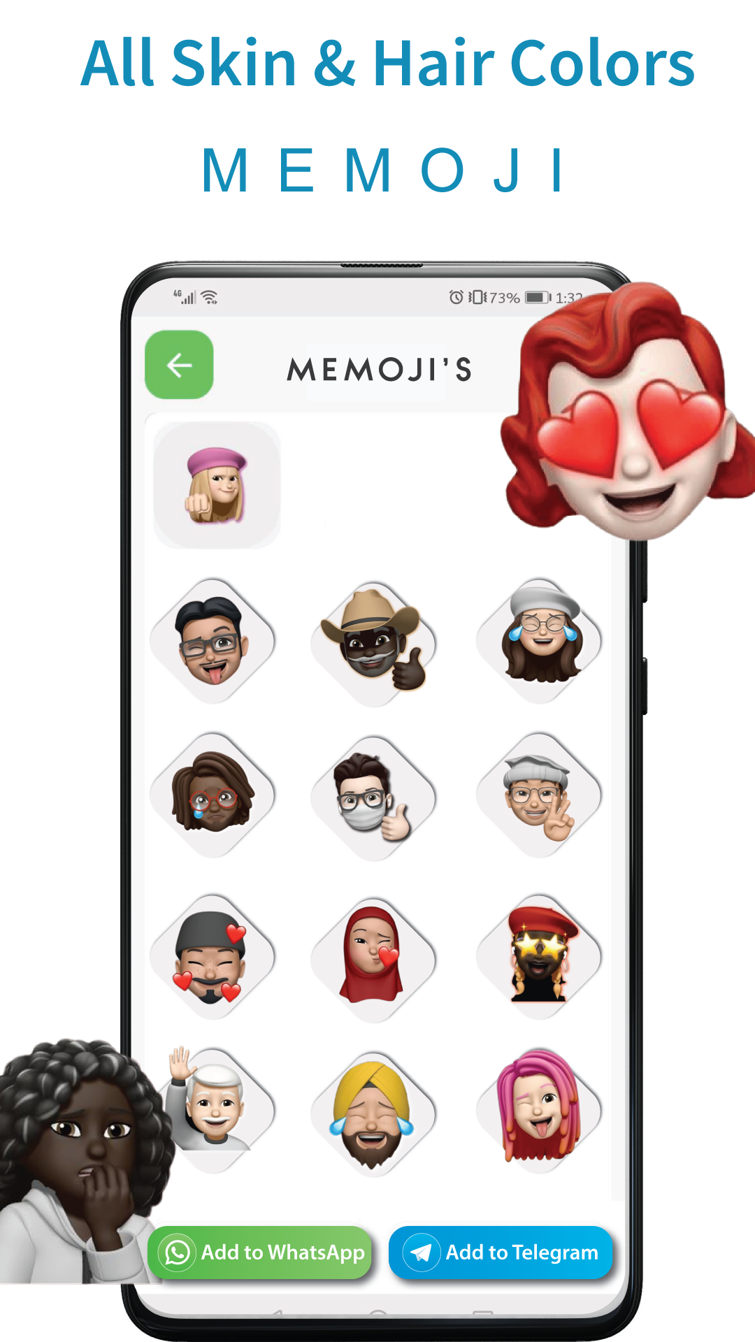 اسکرین شات 7 برنامه Memoji stickers for WhatsApp