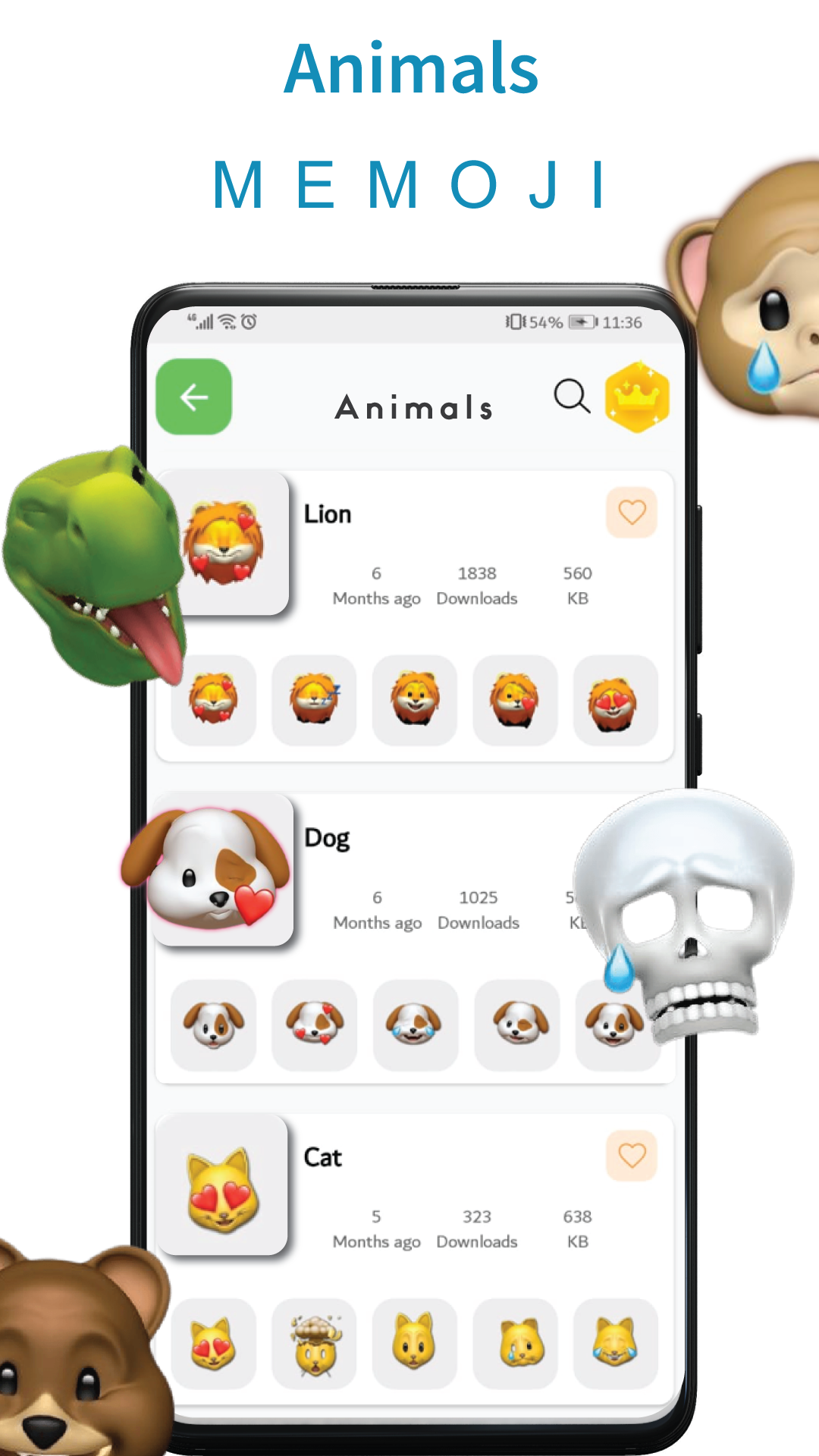 اسکرین شات 2 برنامه Memoji stickers for WhatsApp