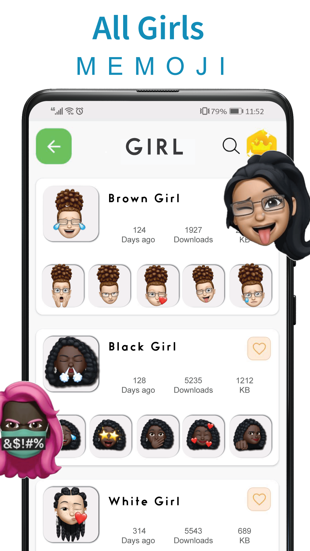 اسکرین شات 5 برنامه Memoji stickers for WhatsApp
