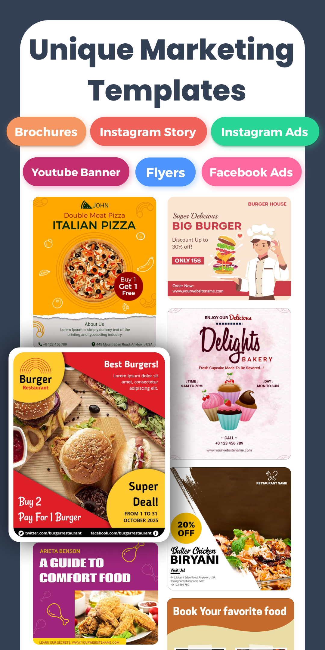اسکرین شات 5 برنامه Menu Maker, Menu Templates