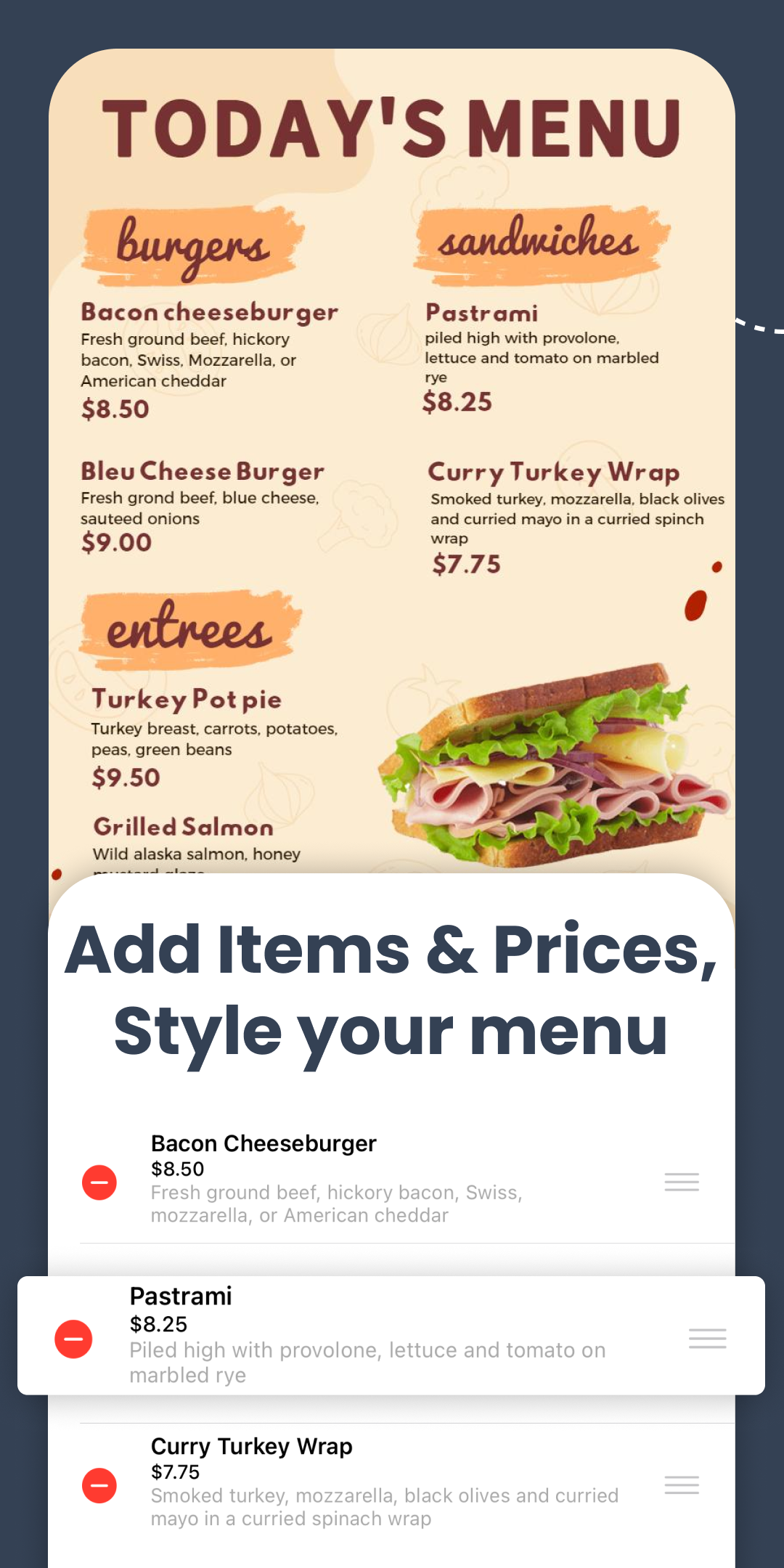 اسکرین شات 2 برنامه Menu Maker, Menu Templates