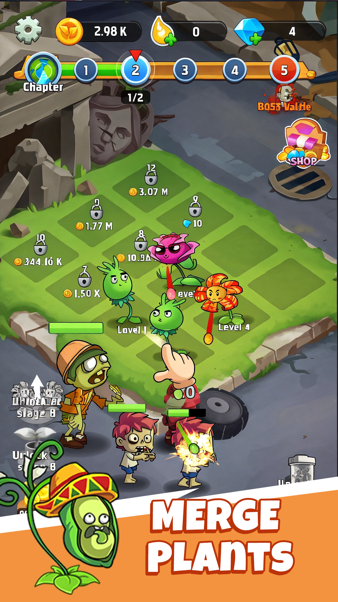 اسکرین شات 2 بازی Flower Merge: Zombie Attack