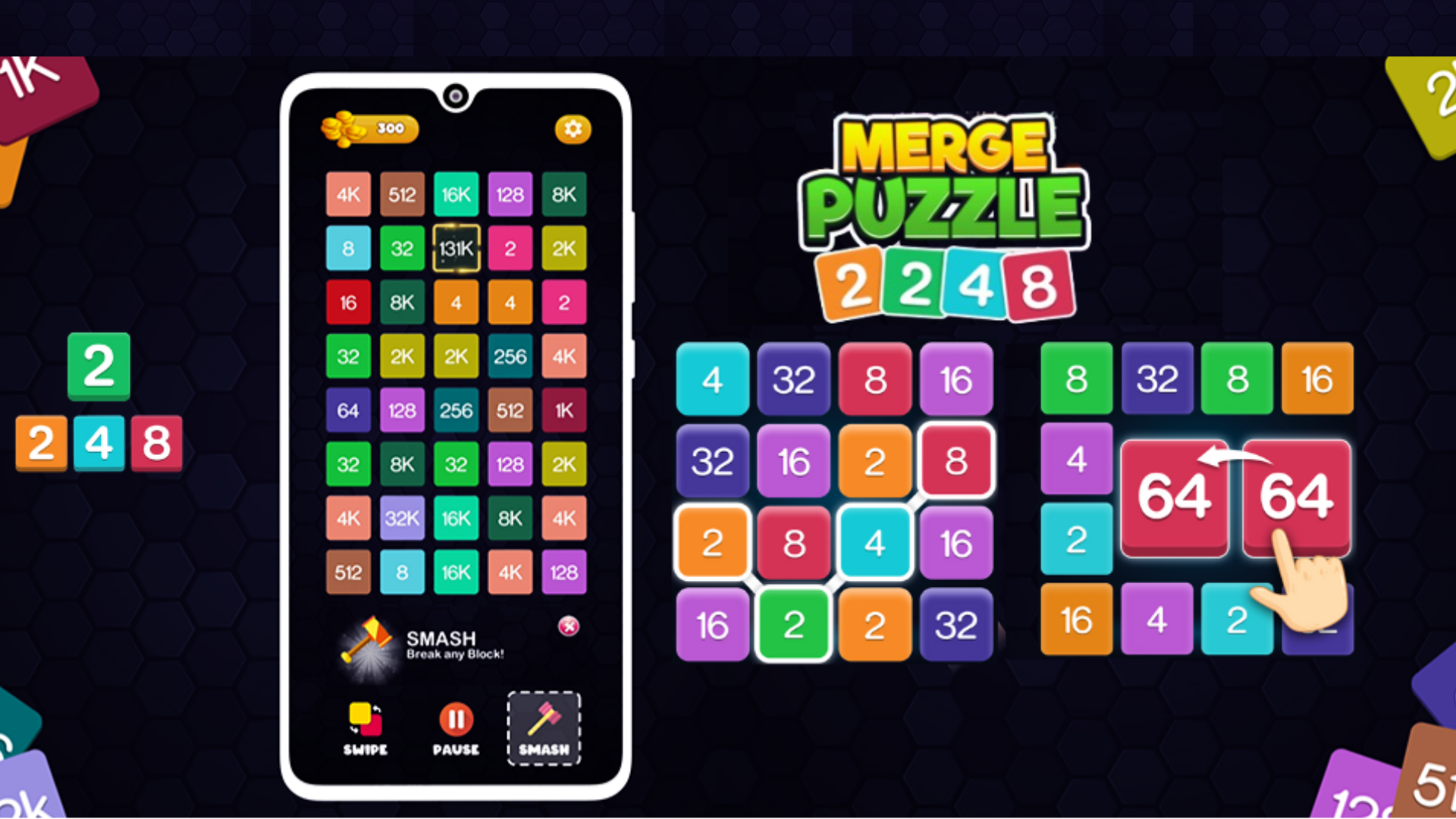 اسکرین شات 7 بازی 2248 - Numbers Merge 2248 Game
