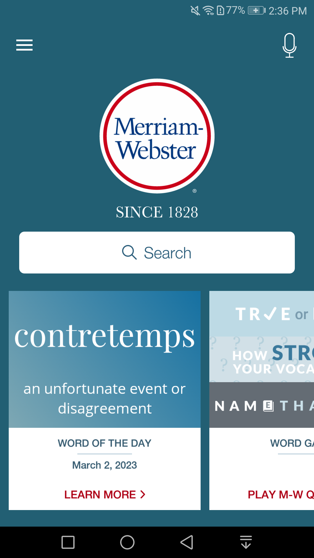 اسکرین شات 1 برنامه Dictionary - Merriam-Webster