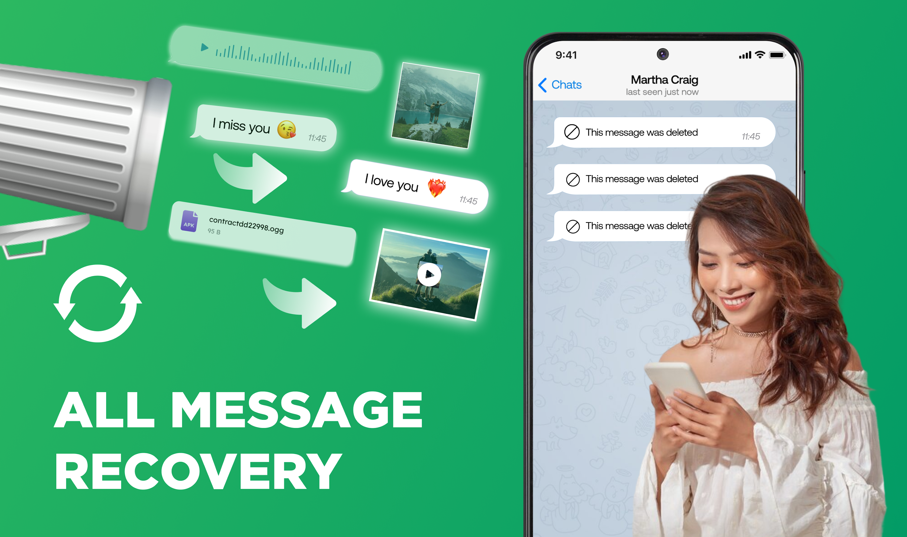 اسکرین شات 1 برنامه Message & All File Recovery
