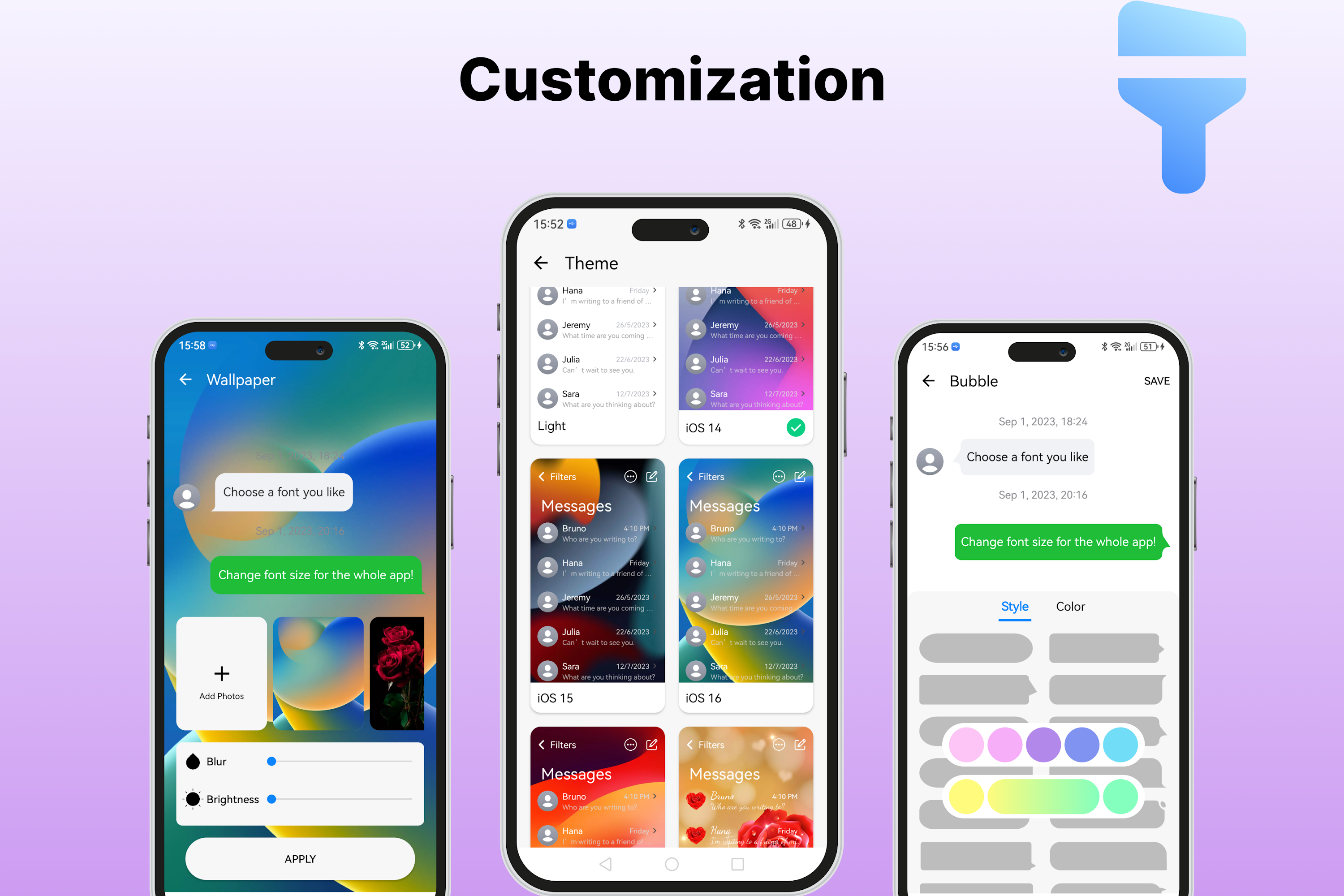 اسکرین شات 2 برنامه Messages - SMS, Text Messenger