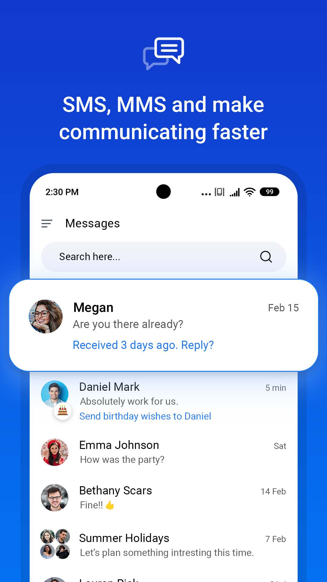اسکرین شات 1 برنامه Messages
