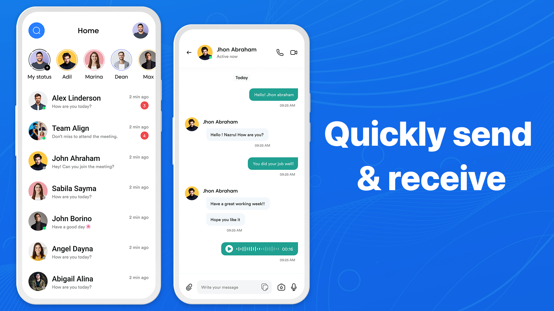 اسکرین شات 1 برنامه Messages Phone: simple message