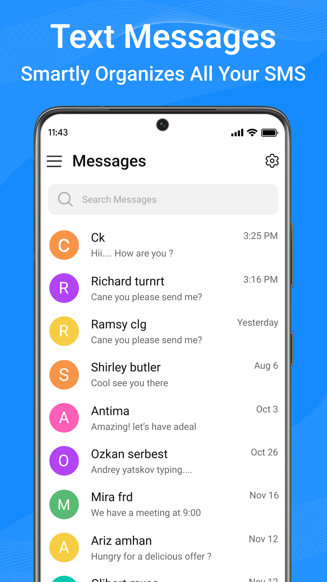 اسکرین شات 1 برنامه Messages: Text SMS