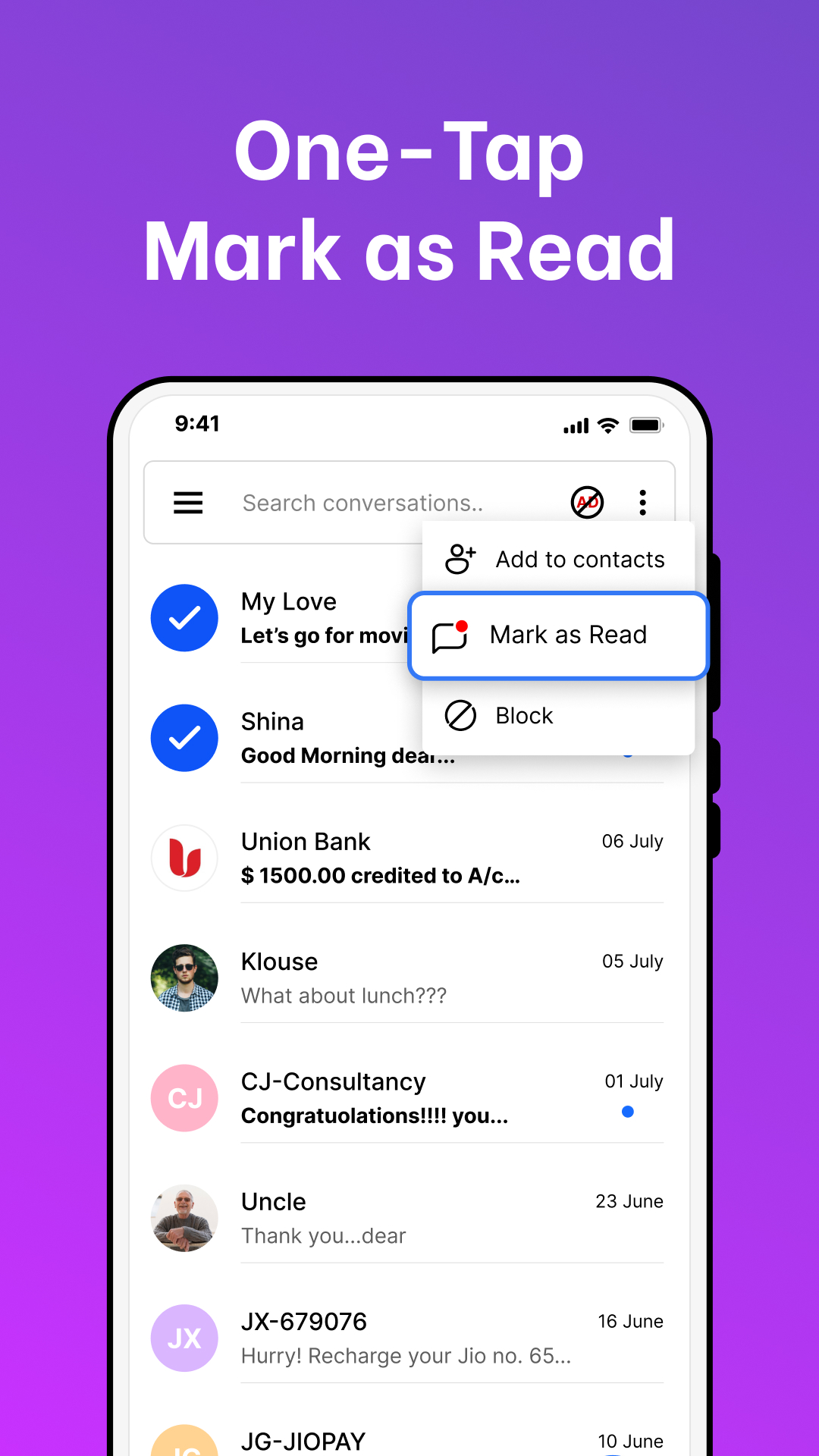 اسکرین شات 8 برنامه Messages: SMS, Messenger Home