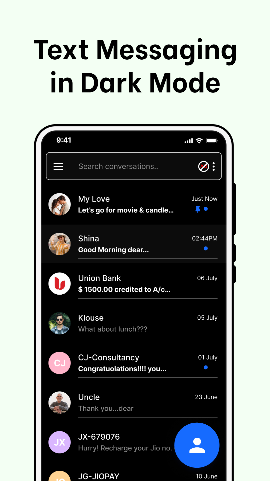 اسکرین شات 4 برنامه Messages: SMS, Messenger Home