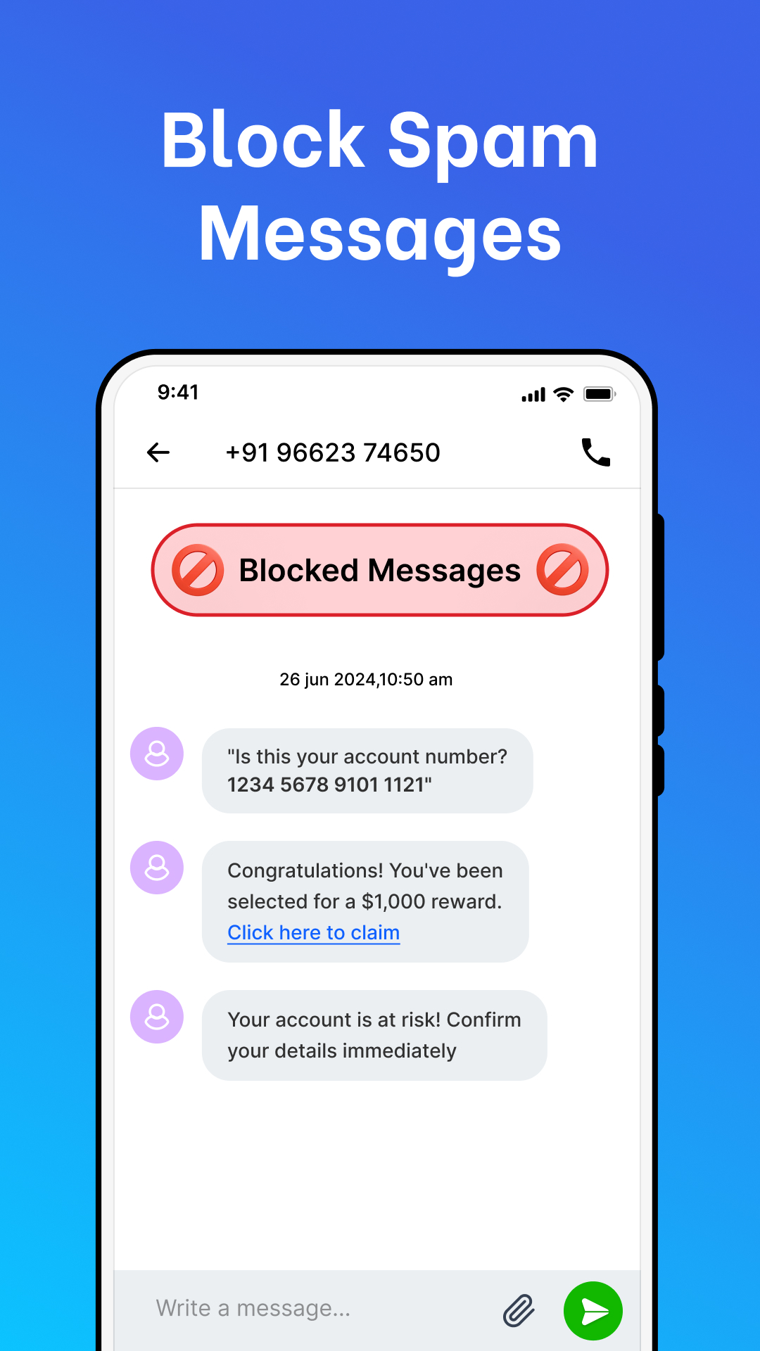 اسکرین شات 7 برنامه Messages: SMS, Messenger Home