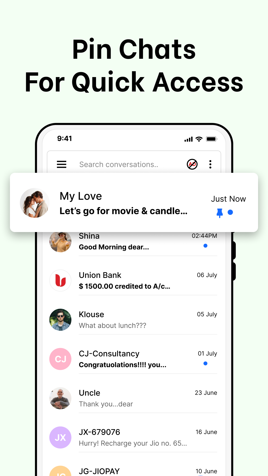 اسکرین شات 4 برنامه Messages: SMS, Messenger Home