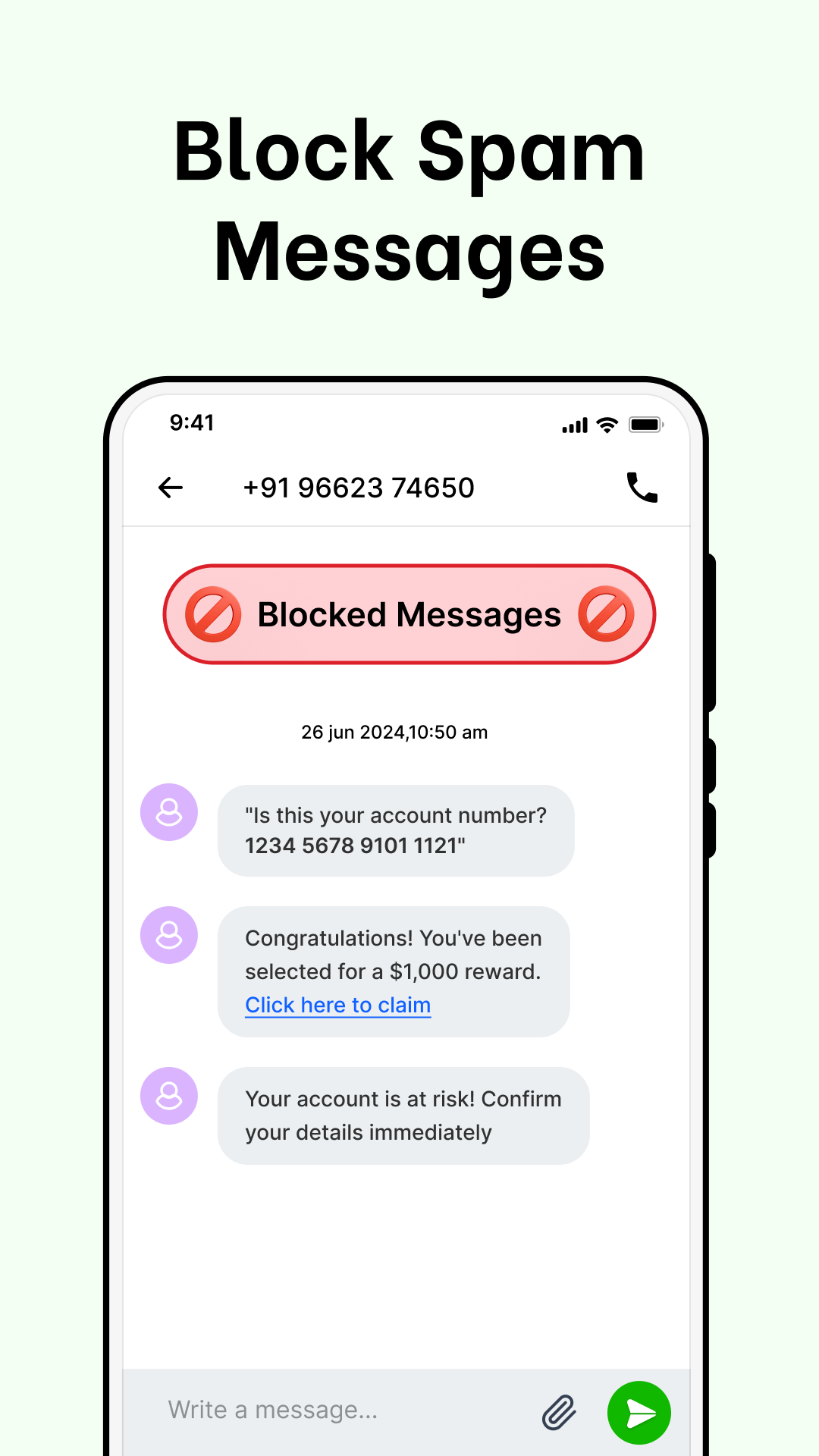 اسکرین شات 6 برنامه Messages: SMS, Messenger Home
