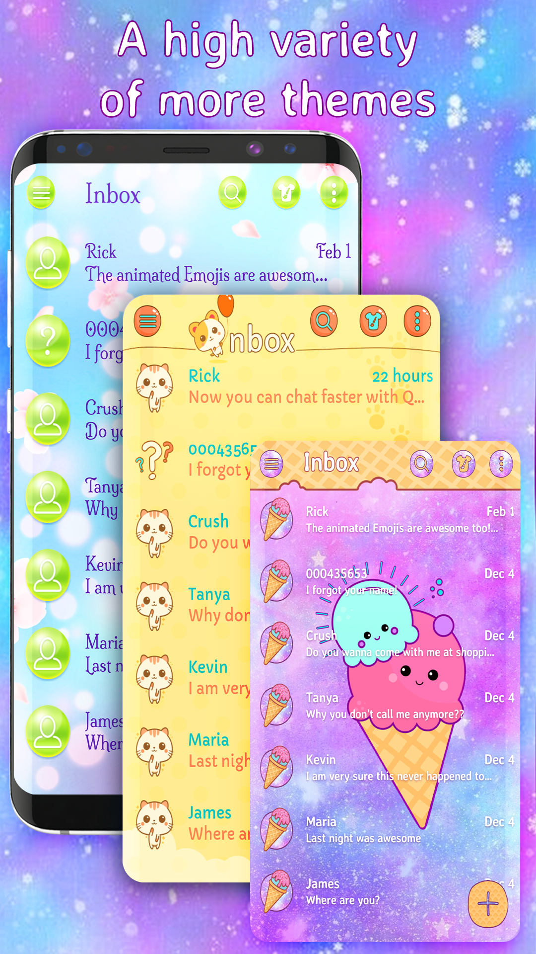 اسکرین شات 3 برنامه Pink Sms Messenger theme