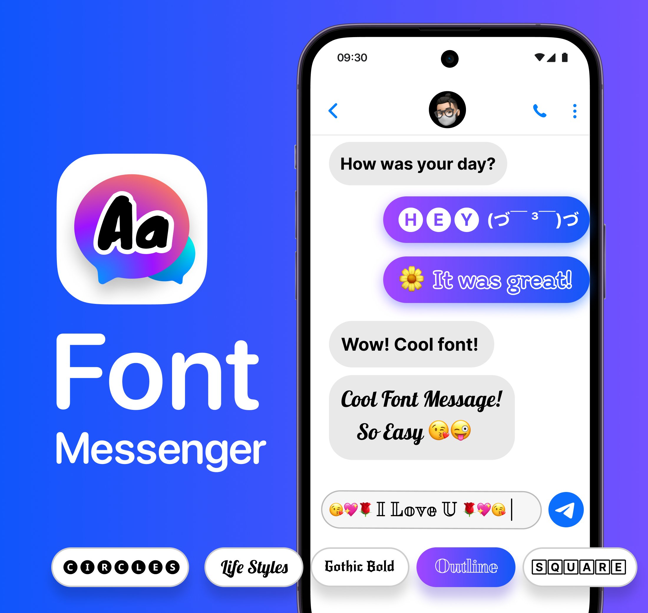 اسکرین شات 1 برنامه Font Messages : Text SMS