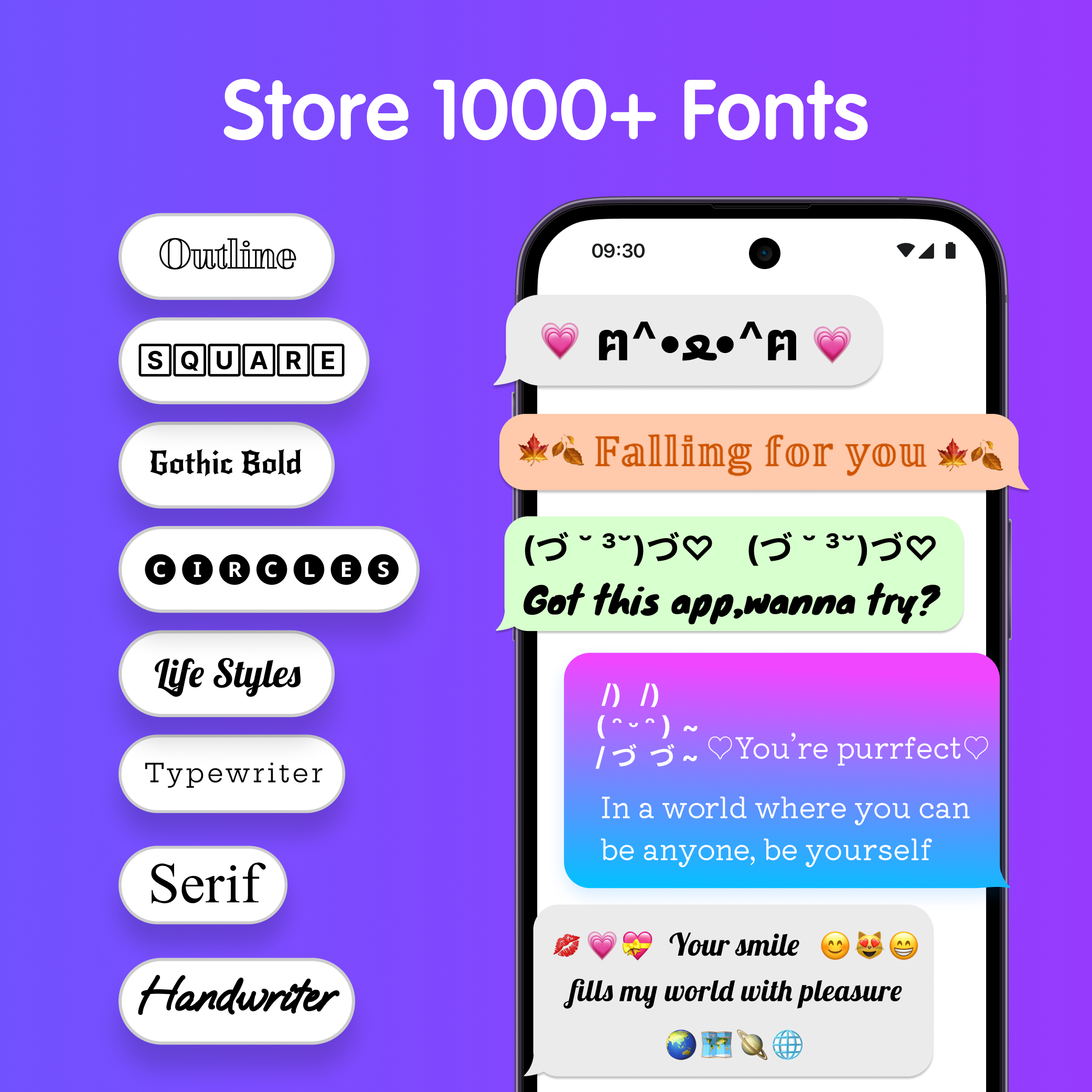 اسکرین شات 2 برنامه Font Messages : Text SMS