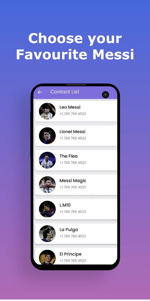 اسکرین شات 2 برنامه Leo Messi Fake Video Call,Chat