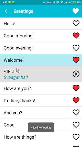 اسکرین شات 3 برنامه Learn Hindi Free