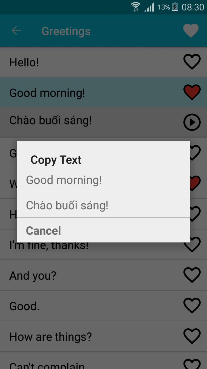 اسکرین شات 4 برنامه Learn Vietnamese