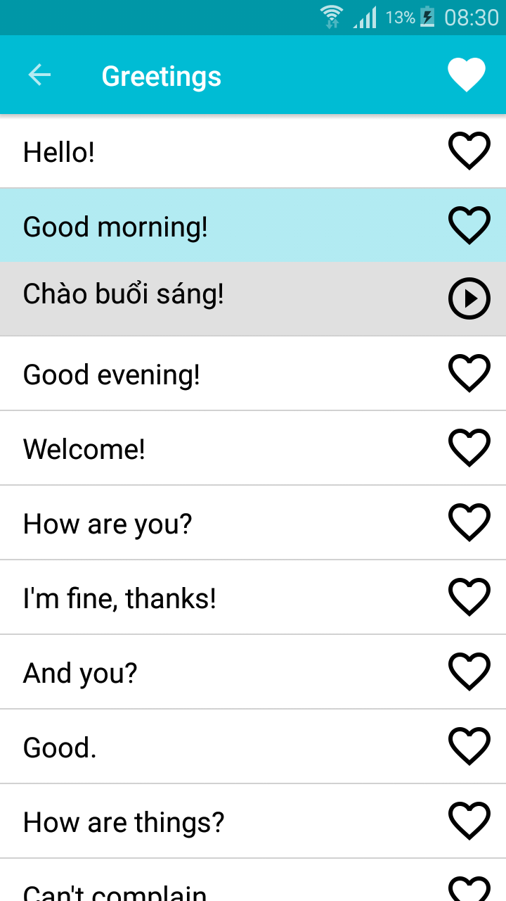 اسکرین شات 3 برنامه Learn Vietnamese
