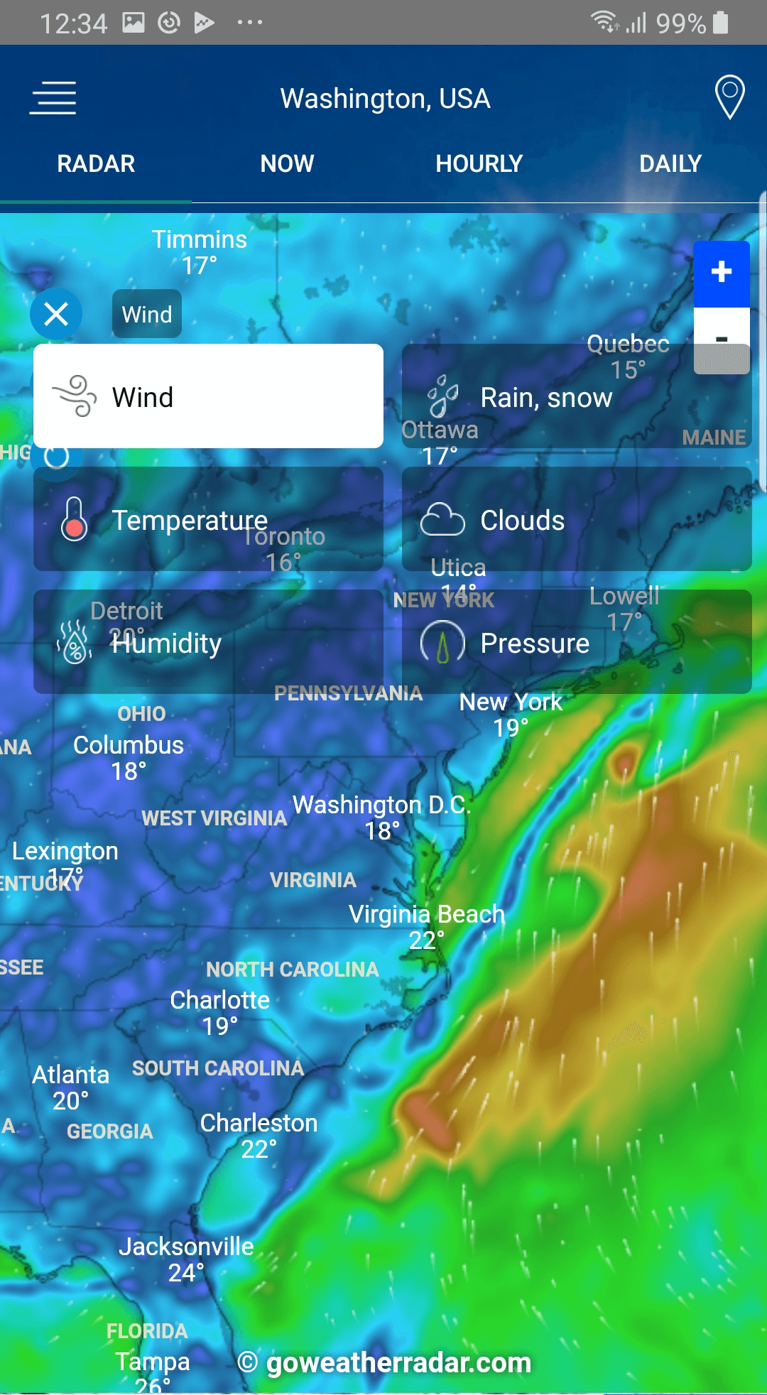 اسکرین شات 3 برنامه Weather Radar - Windy, rain ra