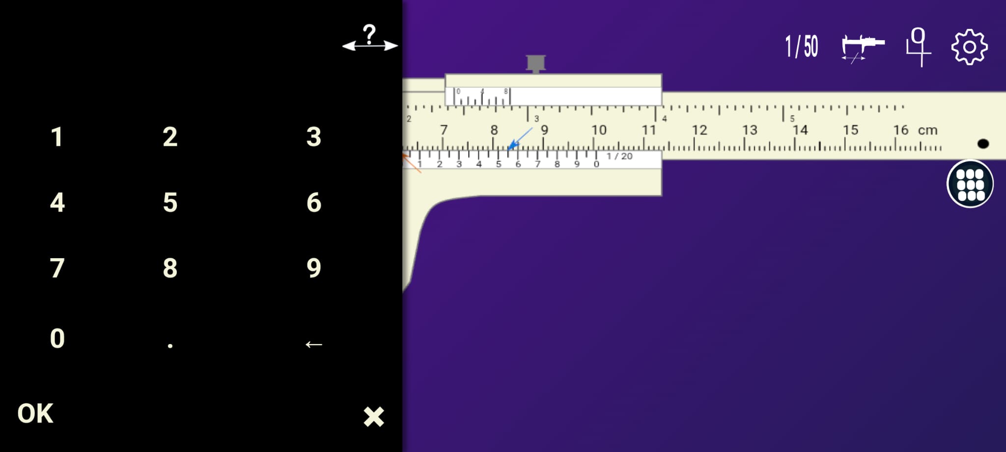 اسکرین شات 3 برنامه Metric vernier caliper